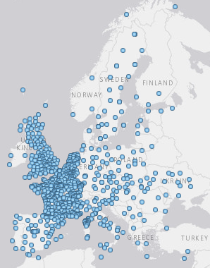 Network of GNSS stations used by ROB to participate in E-GVAP